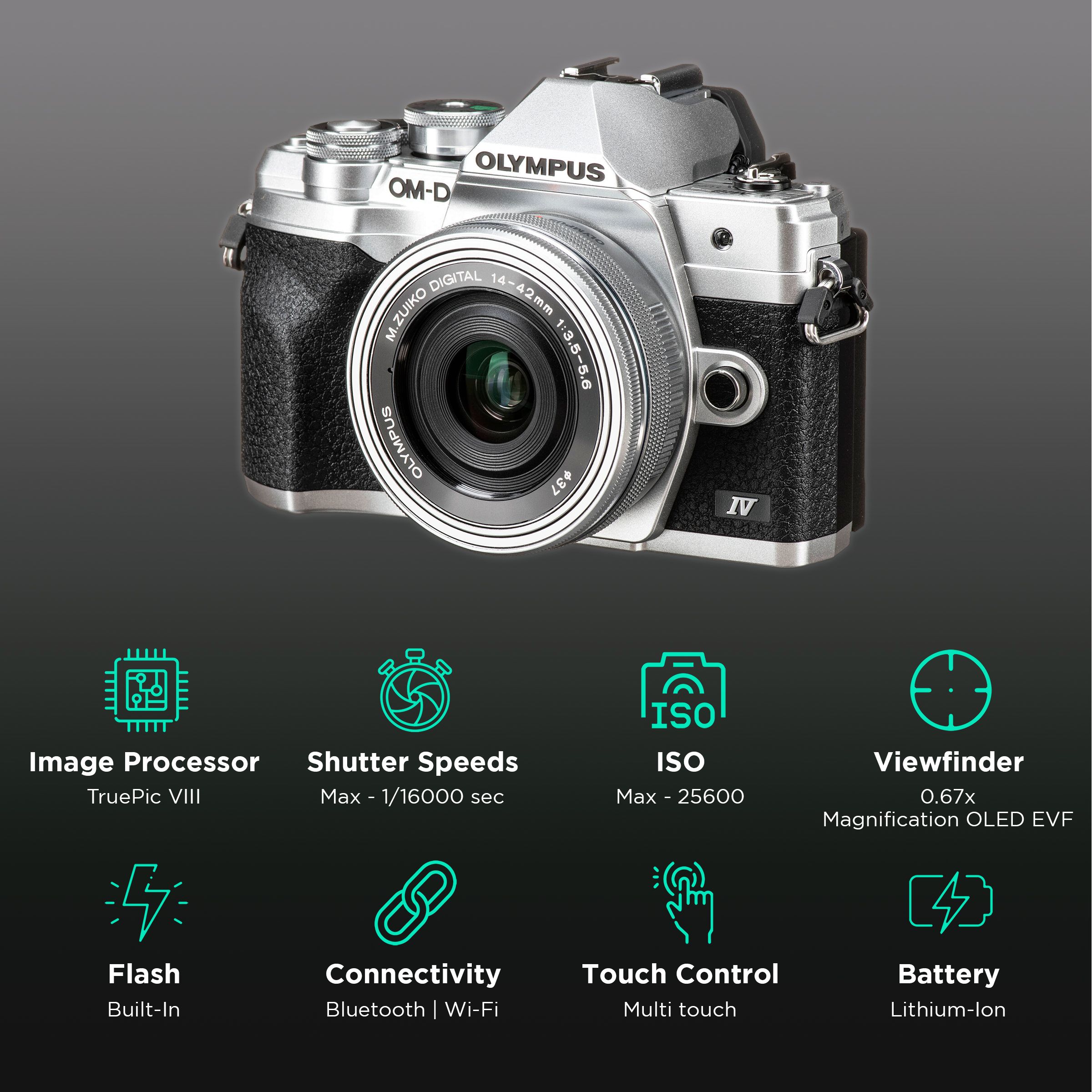 Buy OLYMPUS OM-D E-M10 Mark IV 20.3MP Mirrorless Camera (14